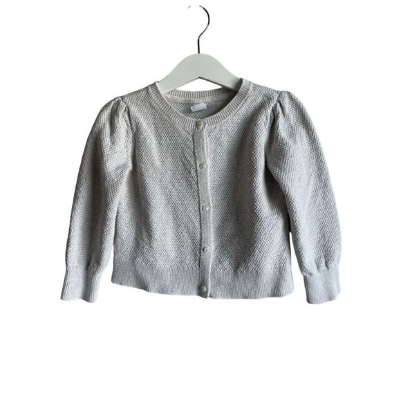 Baby Gap Size 4 Years Gold Cardigan Sweater Sparkle Shimmer Metallic Button Up - Picture 1 of 6
